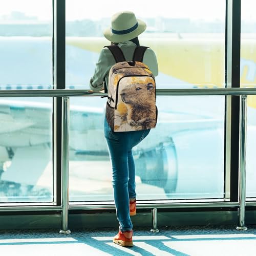 AIXIWAWA Packable Hiking Backpack Capybara Floral Print, Lightweight Foldable Waterproof Daypack for Camping Travel3