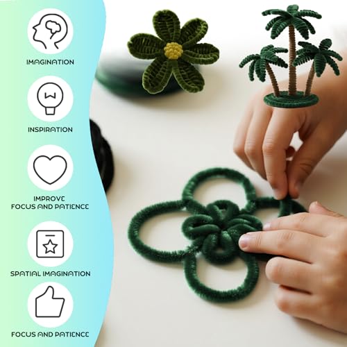 Image of Christmas Green Pipe Cleaners Craft Bulk,Arts Crafts,Chenille Stems Art Supplies for Projects Creative DIY Room Decor,Christmas Tree Decorations,Handmade Flower,Kids Stocking Stuffers,Family Games