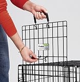 MidWest Homes for Pets Intermediate Ovation Single Door Folding Dog Crate, 36-Inches, Space-Saving Patented Up & Away Door, Leak-Proof Pan, Divider Panel, Black