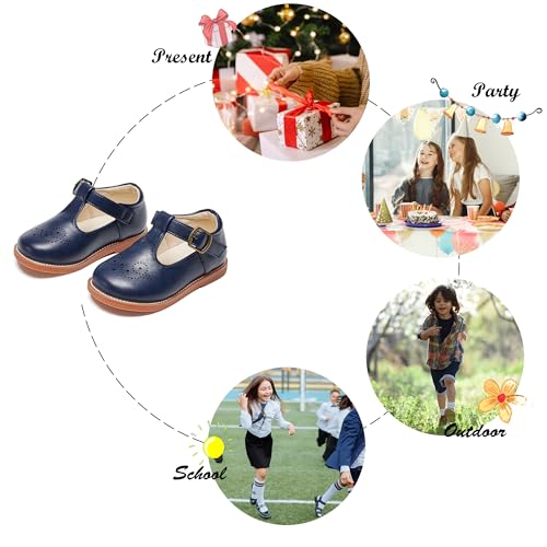Image of Felix & Flora Toddler Girl Mary Jane Dress Shoes - School Oxford Flats for Girl Party Shoes.