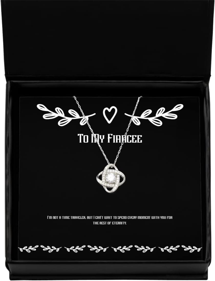 I'm not a time Traveler, but I Can't Wait to Spend Every. Love Knot Silver Necklace, Fiancee Present from, Useful Jewelry for, Gift for Fiancee, Fiancee Gift Ideas, Inspirational Gifts for Fiancee,