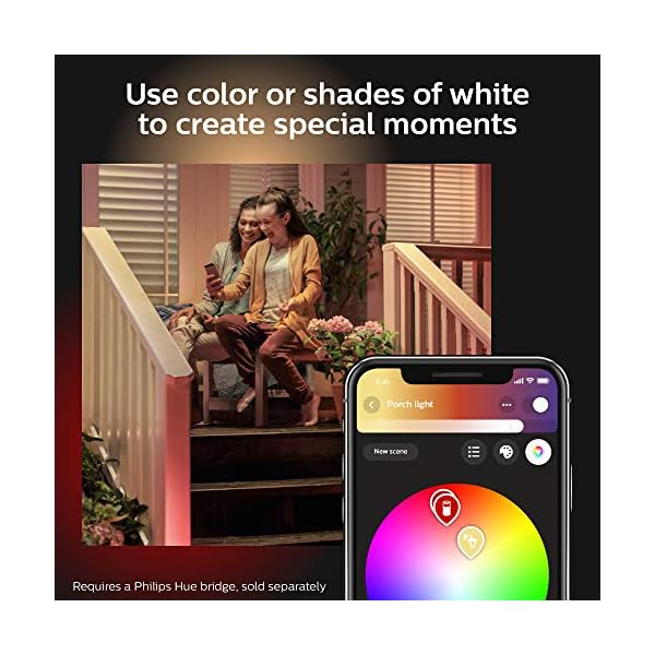 Philips Hue Econic Smart Outdoor Wandlaterne, Weiß & Farbe, unten (Hue Hub erforderlich, Smart Light Kompatibel mit Alexa, Apple Homekit & Google Assistant) – Bild 10