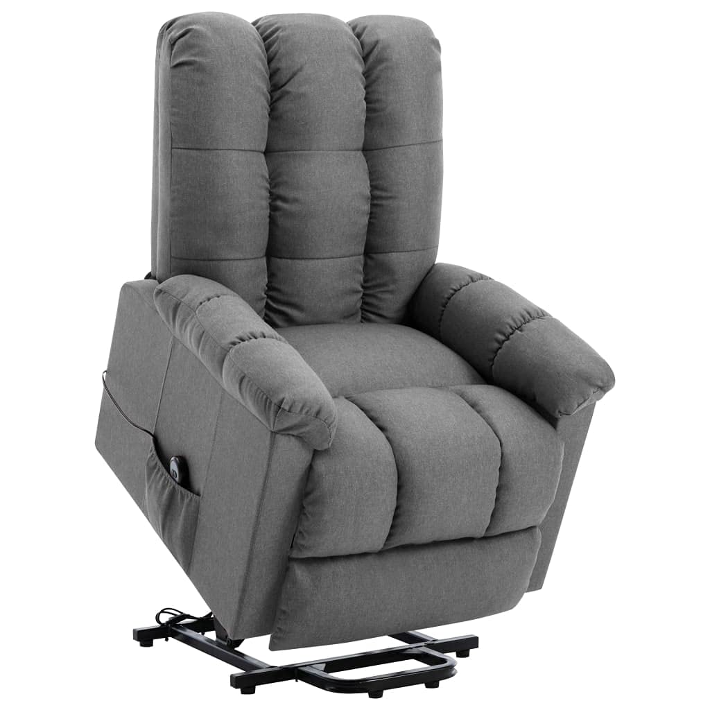 aphrophina Power Lift Recliner with Adjustable Backrest and Footrest, Comfortable Light Gray Fabric, Seniors and Mobility Support