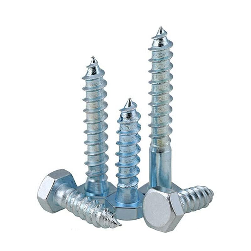 M6.3x19 mm Self tapping Hex head Coach lag wood screws furniture Bolt for wooden bed,Crib Bunk Bed Furniture Cot (Length -.75 inch) (M8x75 mm, 10)