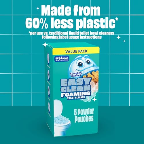 Image of Scrubbing Bubbles Easy Clean Foaming Toilet Bowl Cleaner, Easy Drop In Powder Pouches, 100g (2 Pouches)