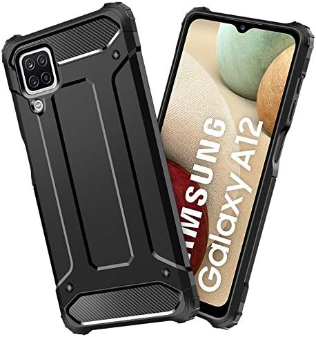 Coolden for Samsung A12 Case for Galaxy A12 Case Rugged Tough Dual Layer Armor Case Shockproof Case Heavy Duty Hard Back TPU Bumper Protective Case Phone Case Cover for Samsung Galaxy A12 (Black)