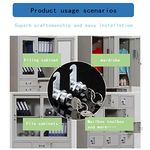 Cabinet 5/8''Cam Locks Key Tumbler Keyed Alike Keys 2 Pack,Kit Toolbox 16Mm,3/4"Cylinder Mailbox Key Lock,For Filing Cabinet Drawer Craftsman Tool Chest Key Box Lock Replacement #TOP6