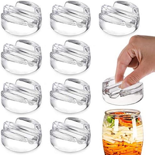 TOPZEA 9 Pack Fermentation Glass Weights with Easy Grip Handle for Wide Mouth Mason Jar Pickling Jars for Sauerkraut, Vegetables, and Other Fermented Food