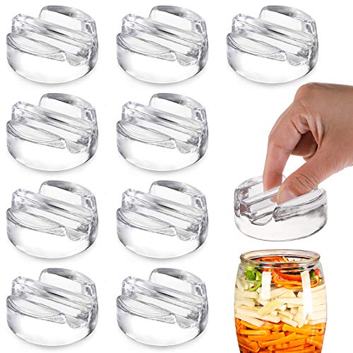 Topzea 9 Pack Fermentation Glass Weights With Easy Grip Handle For Wide Mouth Mason Jar Pickling Jars For Sauerkraut, Vegetables, And Other Fermented Food #TOP24