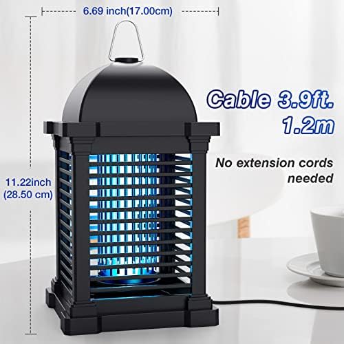 TMACTIME Mosquito Killer Lamp, 4300V 20W UV Electric Fly Zapper, Plug-in Hangable Bug Zapper Light, Fruit Fly Traps Killer for Bedroom Home Backyard Garden and Barbecue Picnic