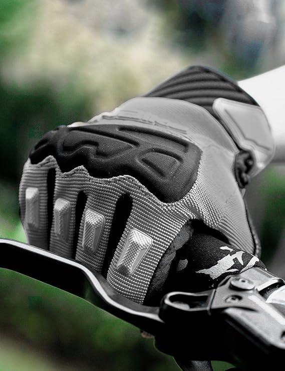 Image of INBIKE Mountain Bike Gloves for Men Knuckle Guard Padded Cycling Gloves | 5mm Shock-Absorbing Palm Padding, MTB, Motocross, Road Cycling, Dirt Biking, Touchscreen Fingers, Anti-Slip Palm