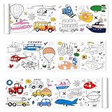 Nicime 118 * 11.8inch Transportation Coloring Roll, DIY Drawing Roll, Painting Paper for Classroom Home Wall Supplies Favor (Not Toy)