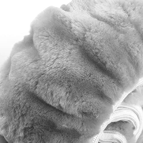 Car Fluffy Steering Wheel Cover, Elastic Soft Plush 15 Inch Steering Wheel Protector, Warm Furry Short Fleece And Non-Slip For Winter, Auto Interior Accessories Universal For Women Girl (Gray) #TOP3