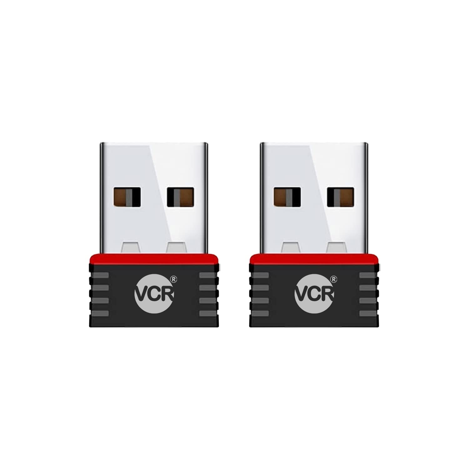 VCR WiFi Receiver Adapter for PC 2 Units of 950 Mbps Wireless Network Adapter WiFi Receiver for Desktop/Laptop, Small Size WiFi Dongle for Windows/Mac OS/Linux Kernel | WPA/WPA2 Encryption Black