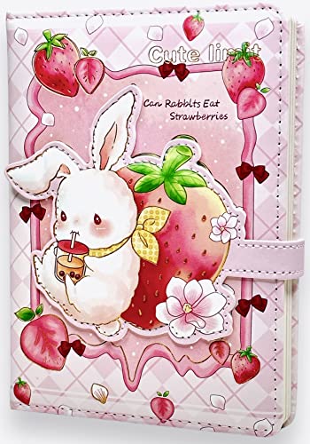 Carnet de notes lapin mignon pour filles, journal kawaii 16,8x12,4cm