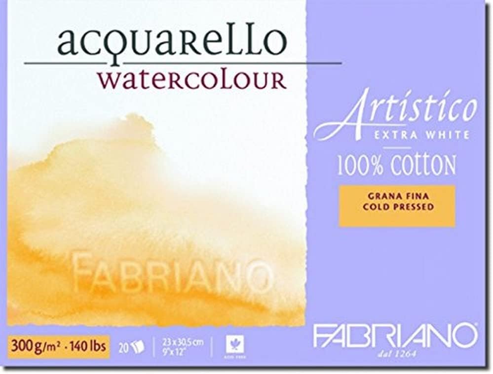 Artistico 140 lb. Cold Press 20 Sheet Block 9x12" - Extra White