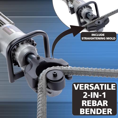 Piegatrice idraulica elettrica del tondo per cemento armato 2000W, piegatrice idraulica del tondo per cemento armato da 16-32 mm, piegatura facile in 3-5 secondi (110V)