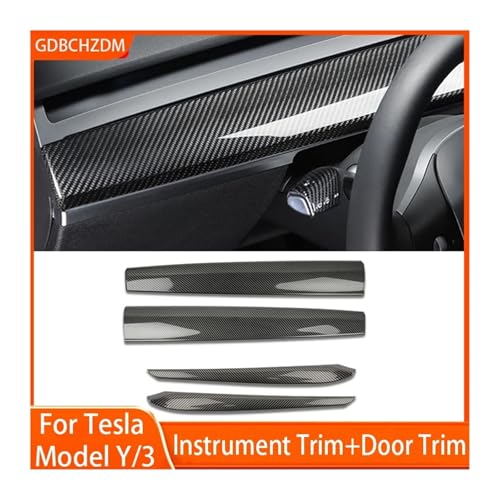 Autocollant console Tesla Model 3 Y finition argent premium - 3