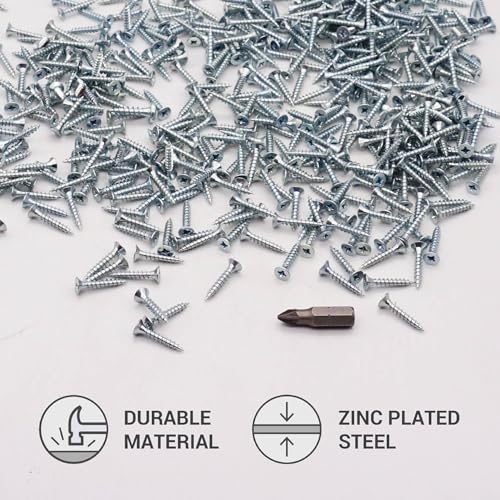 SKIR'CO (250 pcs) Zinc Plated Steel 3.0 x 18 mm Wood Screws, Pozidriv Countersunk Head, Chipboard Screws, PZ Fully Threaded - Image 3