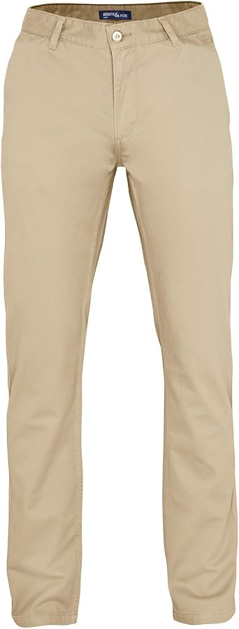Mens Chino Trousers by Asquith and Fox - Navy - 40R