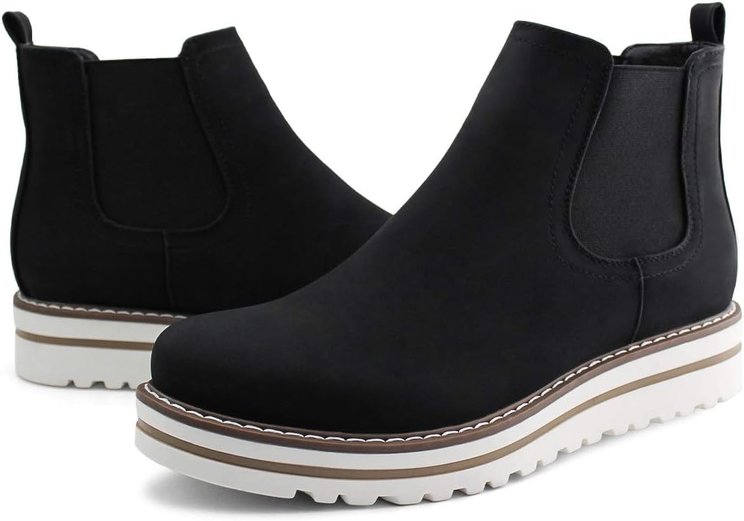 JABASIC Womens Chelsea Elastic Ankle Boots Waterproof Flat Boots - Image 4