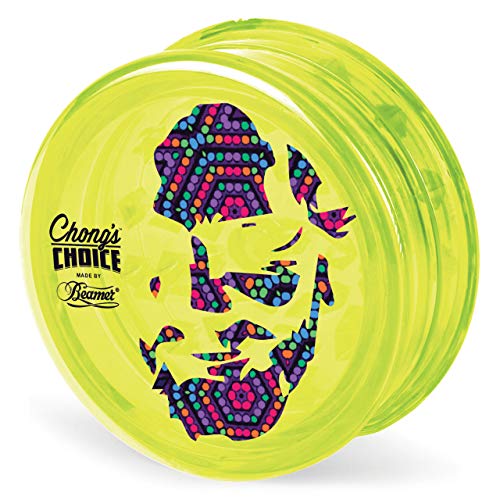 Chong’s Choice 3-Piece 63mm Acrylic Grinder - Transparent Neon Green Color + Beamer Smoke Sticker