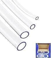 BBYPP Clear PVC Tubing Assortment 2mm-5mm ID, 12m Total 1mm Thick, Flexible BPA-Free Hose for Aquarium Hydroponics Repairs Oil Water Transfer