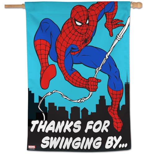 Drapeau vertical Spiderman WinCraft en tissu premium Marvel pour collectionneur exigeant
