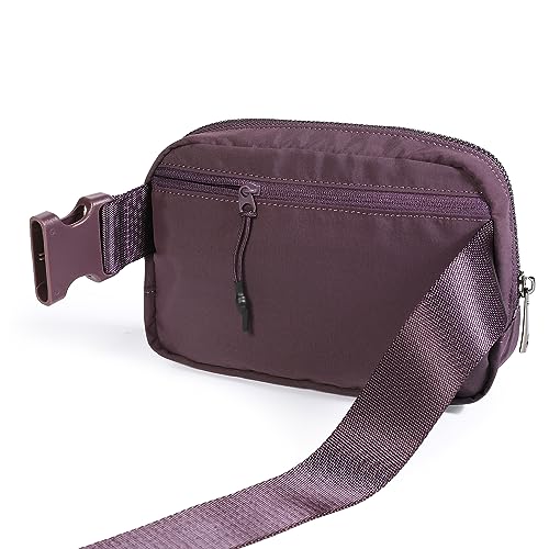 Image of ODODOS Unisex Mini Belt Bag with Adjustable Strap Small Fanny Pack for Workout Running Traveling Hiking, Plum