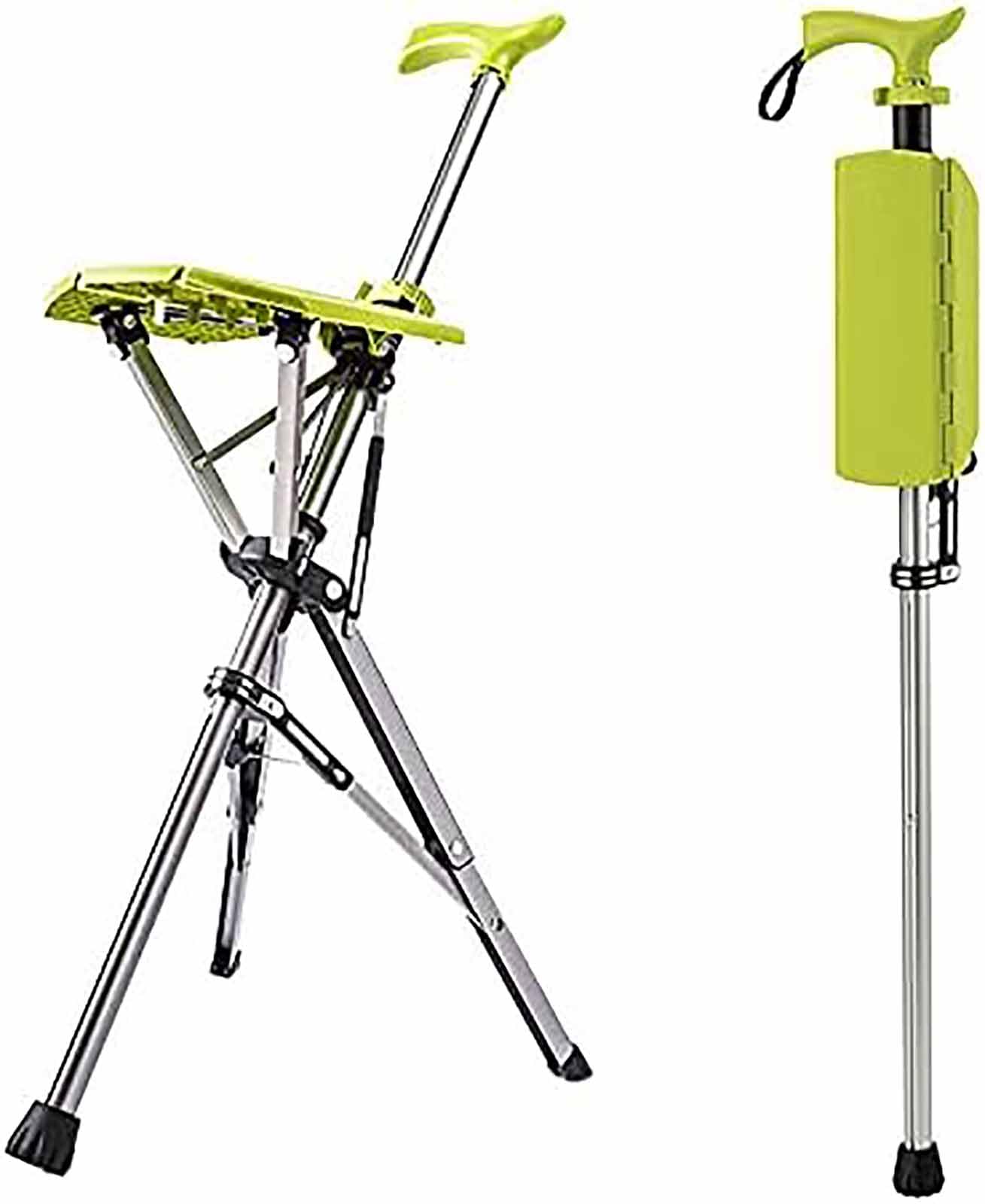 Taburete plegable con base de bastón Bastón con asiento Bastón plegable para viajes Bastón de equilibrio ligero Unisex para personas mayores Taburete de descanso para viajes al aire libre Carga máxi