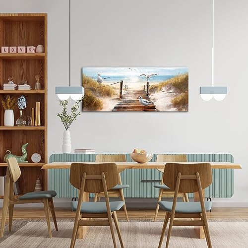sechars-Beach-Sea-Canvas-Wall-Art-Coastal-Seaside-Reed-Painting-Beach-Seagull-Birds-Poster-Prints-for-Living-Room-Decor-20×48 sechars Beach Sea Canvas Wall Art Coastal Seaside Reed Painting Beach Seagull Birds Poster Prints for Living Room Decor 20×48