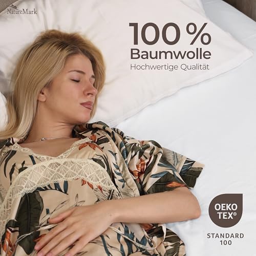 Betttuch/Bettlaken/Haustuch 250x150 cm weiß von Green Mark Textilien® 100% gewebte Baumwolle