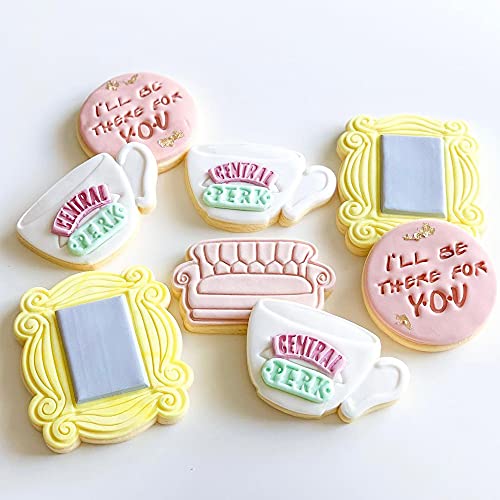 5 Pcs Friends Tv Show Cookie Cutter Set Door Frame Lobster Cat Coffee Cup Central Perk Stainless Steel Cookie Molds #TOP4