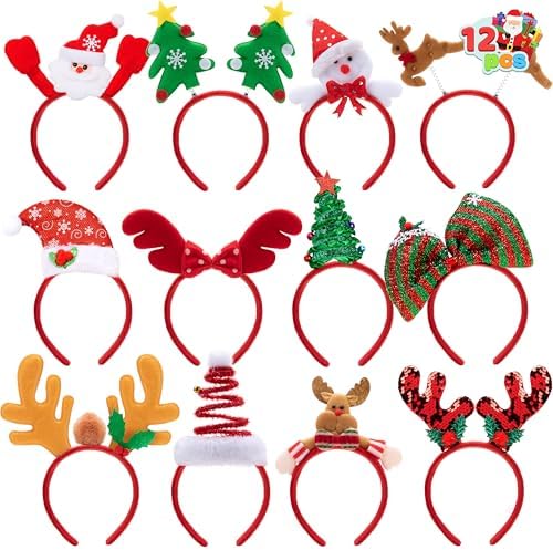 JOYIN Christmas Headbands Headwear Accessories for Women Men Kids Christmas Parties Holiday (ONE SIZE FIT ALL)