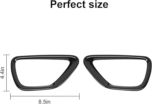 Miniatura 3 de CheroCar Cubierta de luces antiniebla delanteras de repuesto para marco de lámpara antiniebla accesorios para Jeep Grand Cherokee 2018-2020 negro