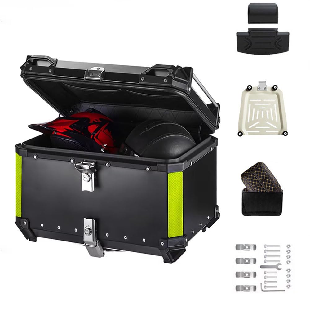 Top case de moto étanche 36L coffre arrière de rangement noir avec dossier passager