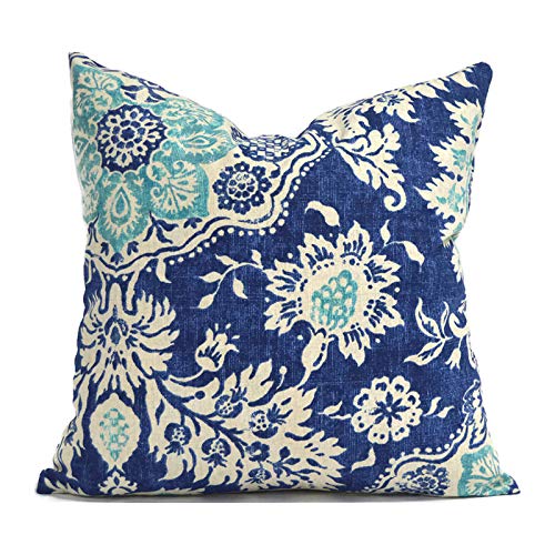 Flowershave357 Pillow Covers Decorative Pillow Cover Blue Pillow Magnolia Home Belmont Harbor