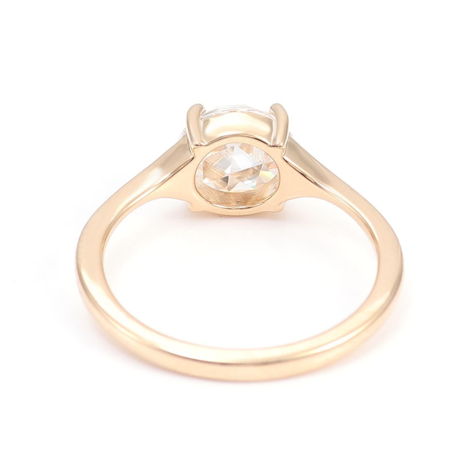 KnSam Eheringe Gelbgold Au375/ 585/750, Solitär Bandringe mit 1/2/3ct Moissanit, 9K/14K/18K Gold Hochzeitsband Echt Goldschmuck, Gr.47-62