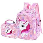 Mochila infantil - Mochila escolar brilhante para crianças e meninos, rosa, Lantejoulas Unicór 13 514BES+EmUL