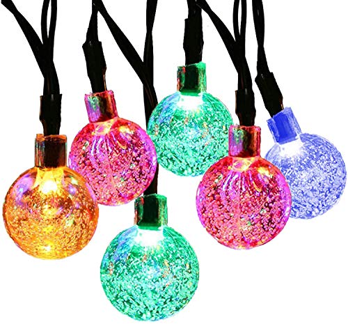 Globe Solar String Lights, 31ft 50 LED Outdoor Bulb String Lights Waterproof 8 Modes Solar Patio Lights for Lawn, Garden, Gazebo, Yard, Outdoors, Wedding, Party, Christmas Decor (Multicolor) Cover