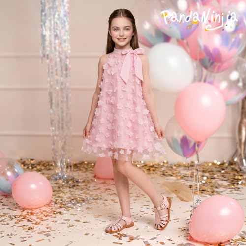 Image of PANDNAINJIA Toddler Girls Sandals T-Strap Dress Summer Shoes