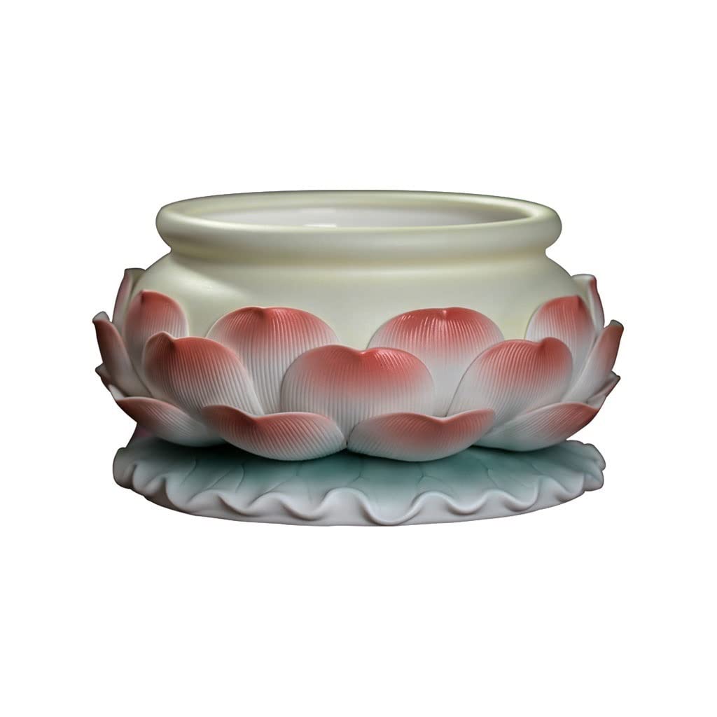 Basxdrfxz B Incense Holder Ase Ceramic Lotus Incense Urner Retro Holder Handmade Indoor Decoration(B)