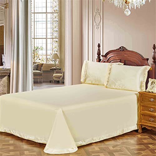 Juego de ropa de cama de satén de seda de lujo bordado de gran tamaño, elegante funda de edredón y fundas de almohada, ropa de cama suave y acogedora para máxima comodidad, perfecta para decoración de