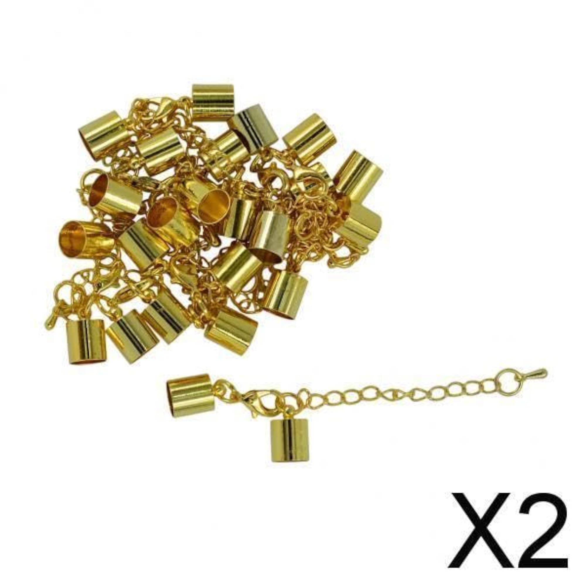 12 Sets Necklace Extender Chain with Cord End Cap