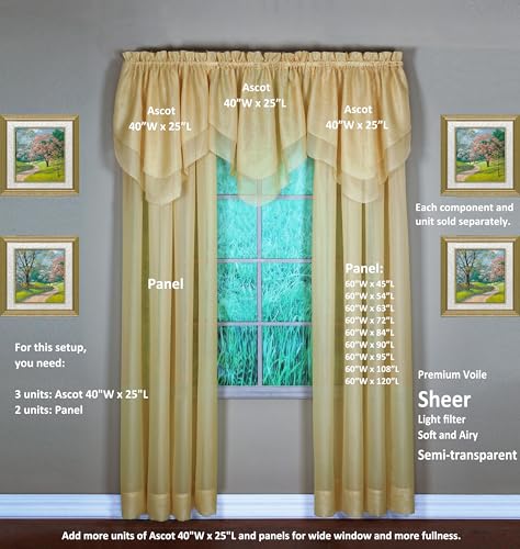 Today's Curtain Emelia Original Voile Panel 90", Gold, 60" W x 90" L by Today's Curtain - Image 5
