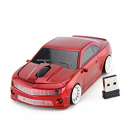Image of Ai5G for CL Car Mouse Wireless Sport Car Shape Mouse Laptop Desktop Computer Mouse Optical Mice with 2.4GHz Nano USB LED Headlight (Red)