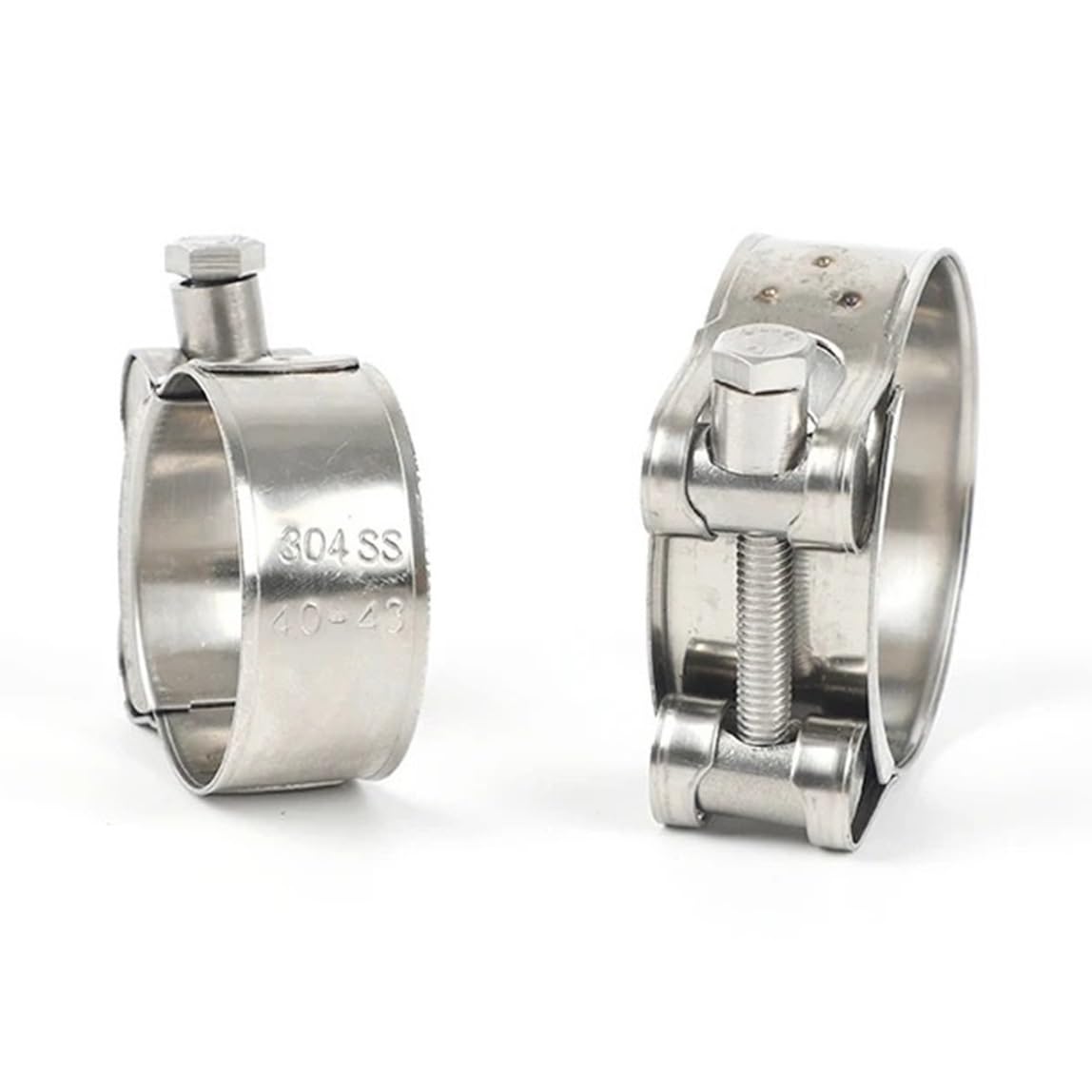 304 Edelstahl-Schlauchschellen, T-Schraube, leistungsstark, Tu 304 Edelstahl, verstärkt die Klemme, Schlauchschellen, Befestigungsklemmen (Durchmesser 17 mm - 19 mm (4 Stück))