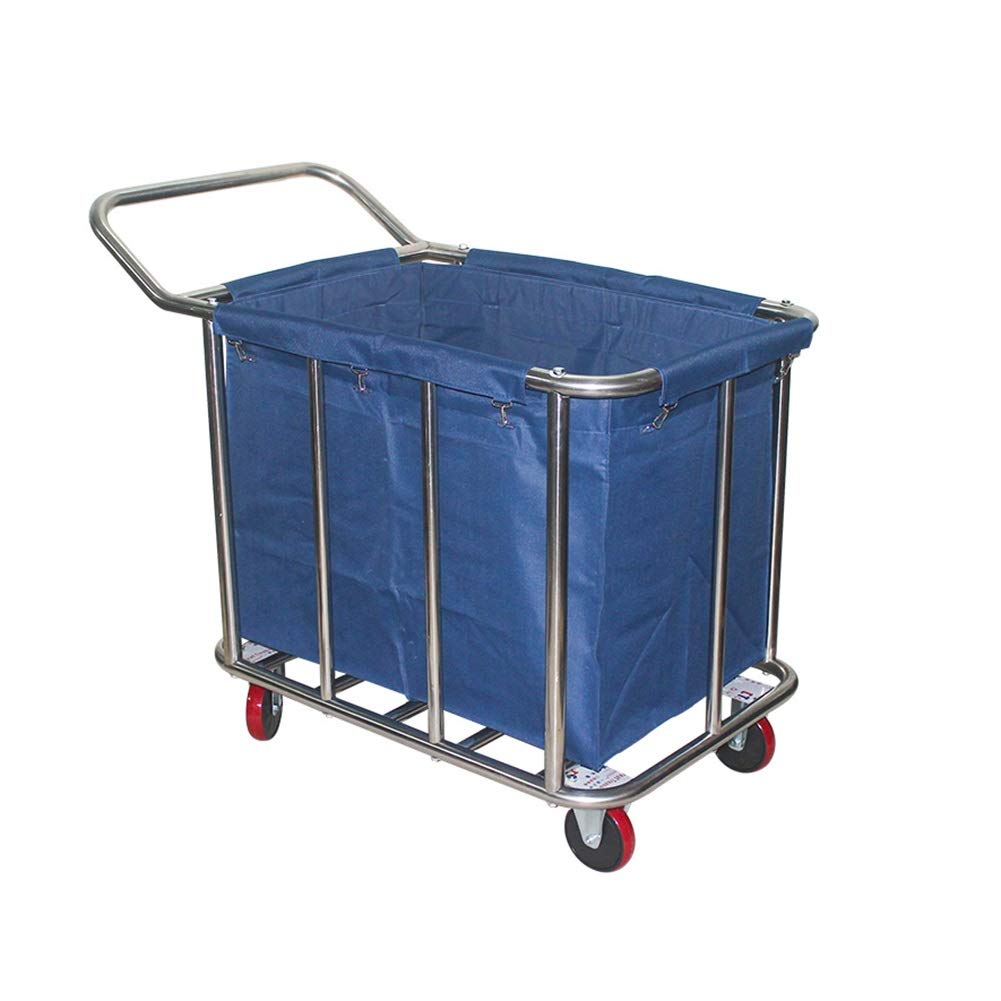GaRcan Trolleys,Beauty Salon Cart Trolley Rectangle Linen Cart with Handle, Detachable Laundry Sorter Room Service Cart for Restaurants Home Warehouses/Blue (Blue)
