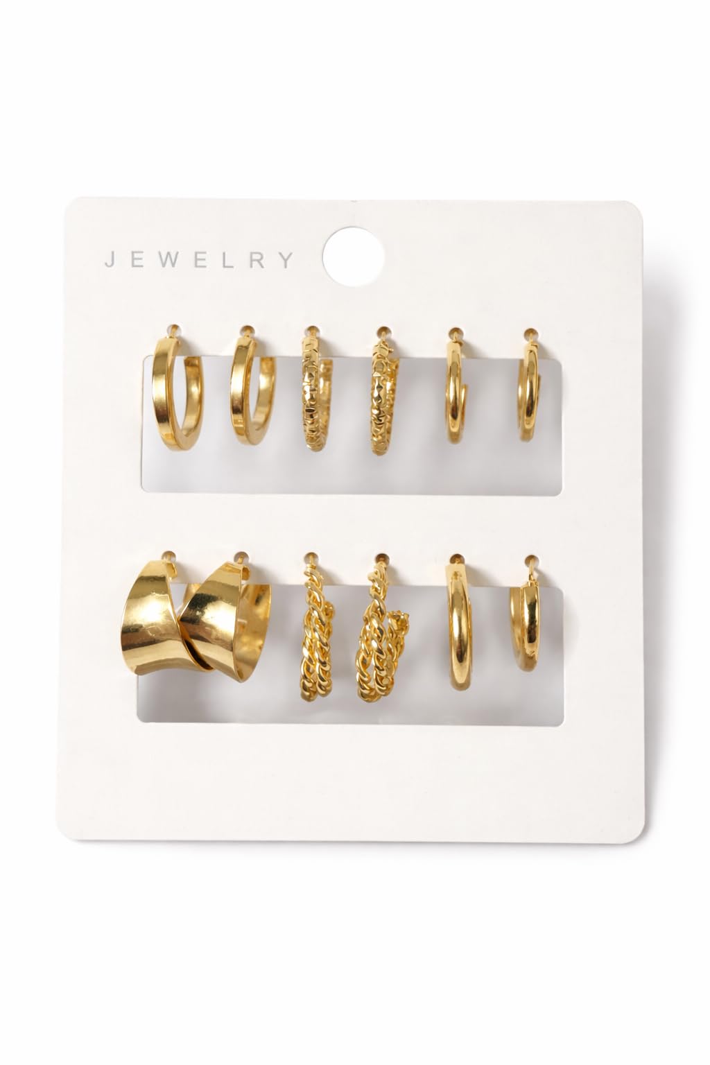 6 Pairs Gold Plated Hoop Earrings Set for Women | Stainless Steel Anti Tarnish Earrings | Lightweight Trendy Huggie Hoops | Daily Wear & Party Jewelry Gift-image-43