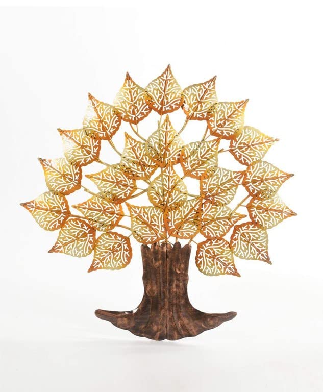 Image of Bharat Art Metal Tree Wall Art with LED Light for Living Room | Handcrafted Iron Tree Wall Hanging Home Decoration for Bedroom, Hall, Office & Entrance | Larch Tree | 24 * 2 * 24 inch | WD080